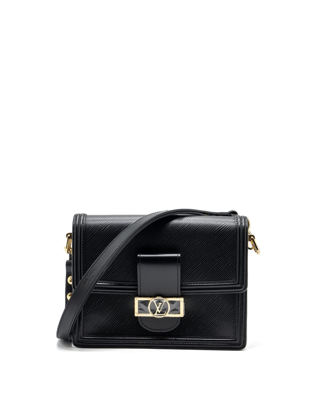 AAA Replica Louis Vuitton LV DAUPHINE MM EPI BLACK GHW (NEW VERSION)