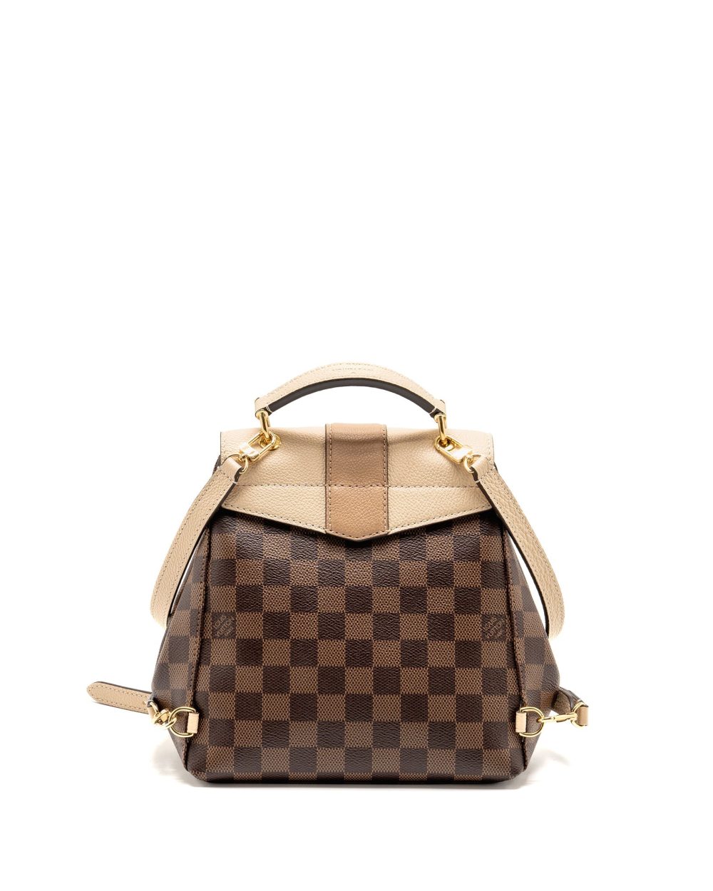 AAA Replica Louis Vuitton LV CLAPTON BACKPACK DAMIER EBENE CANVAS/LEATHER LIGHT PINK GHW