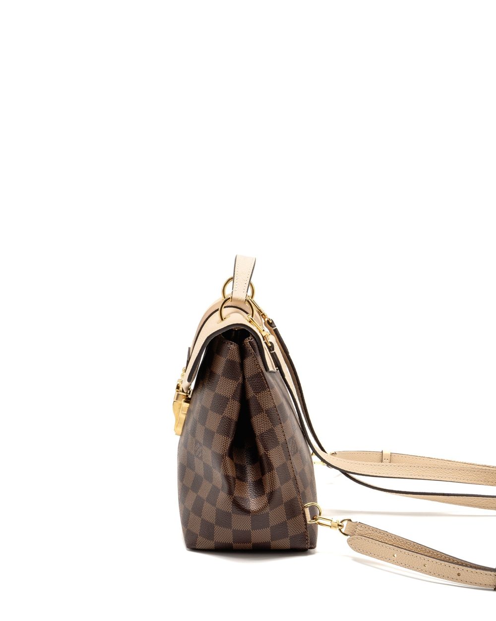 AAA Replica Louis Vuitton LV CLAPTON BACKPACK DAMIER EBENE CANVAS/LEATHER LIGHT PINK GHW