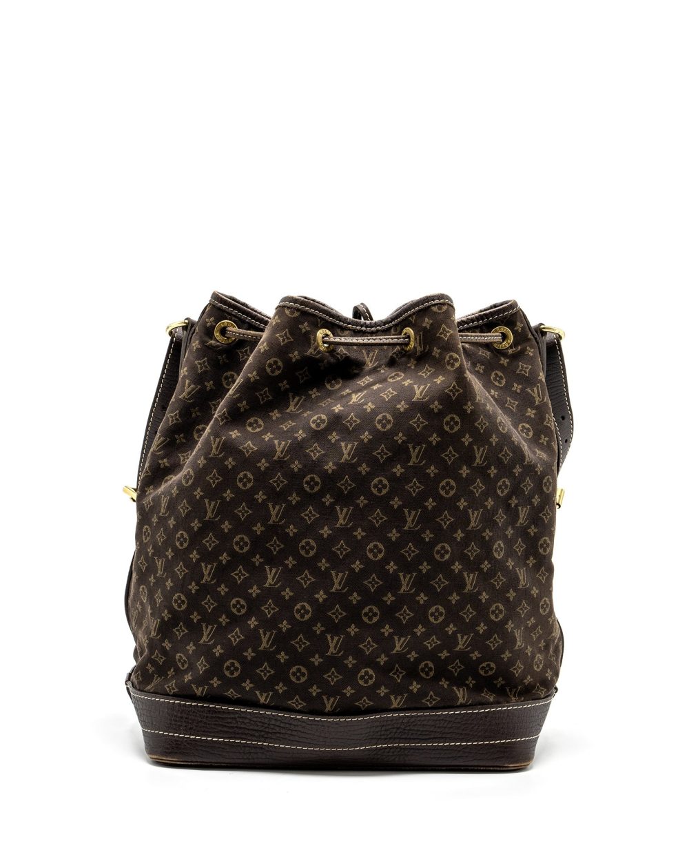 AAA Replica Louis Vuitton LV LIN NOE BAG FABRIC/LEATHER EBENE GHW