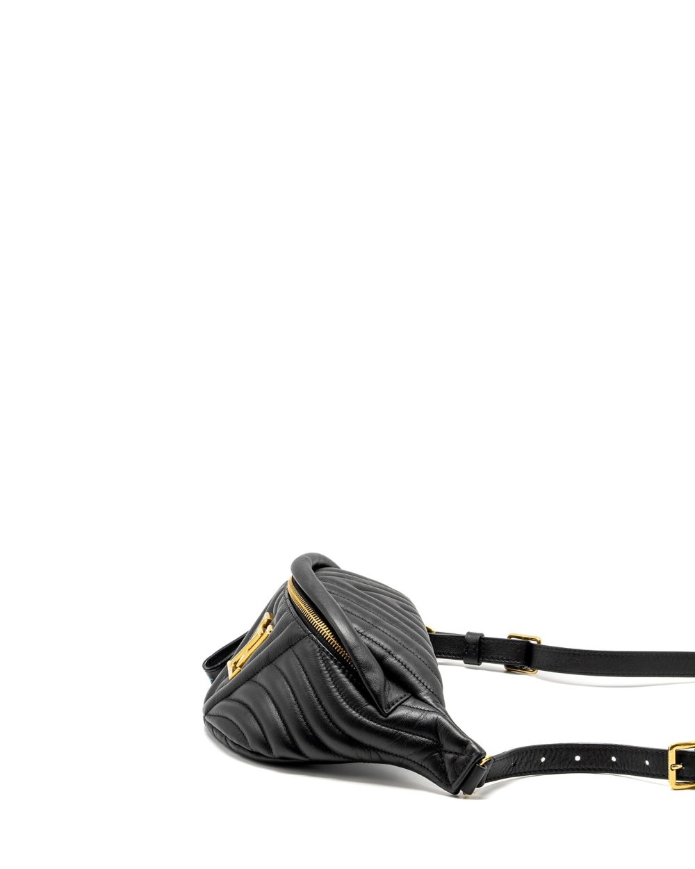AAA Replica Louis Vuitton LV NEW WAVE BUMBAG CALFSKIN BLACK GHW