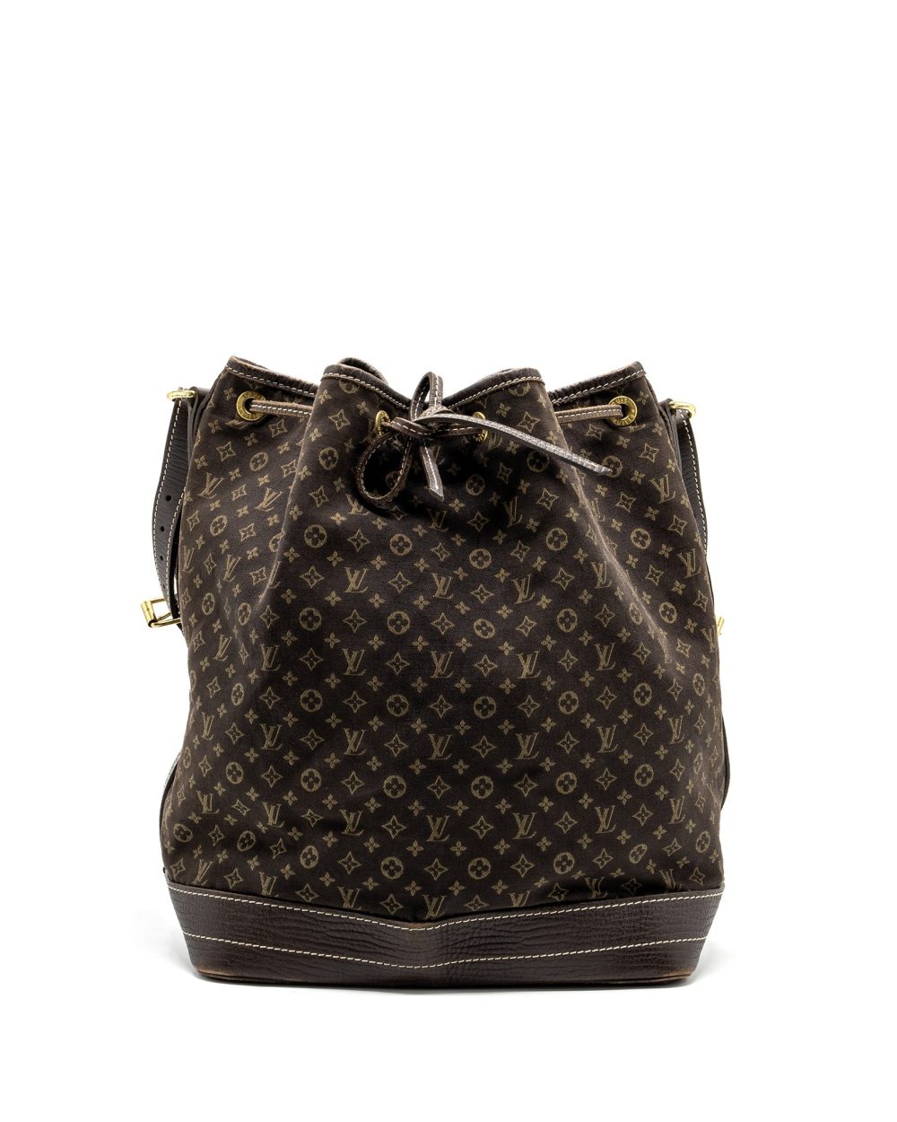 AAA Replica Louis Vuitton LV LIN NOE BAG FABRIC/LEATHER EBENE GHW