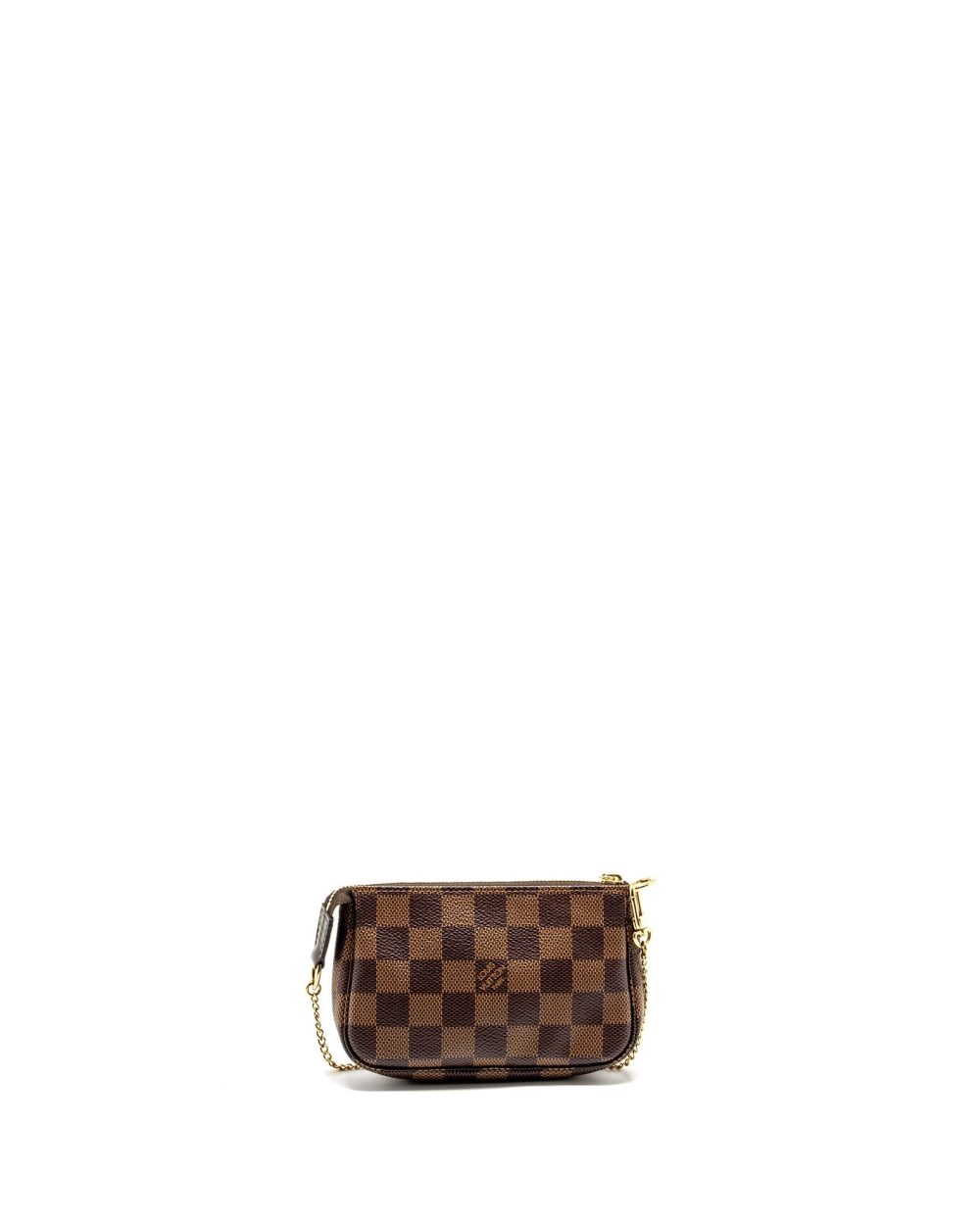 AAA Replica Louis Vuitton LV MINI POCHETTE DAMIER EBENE GHW