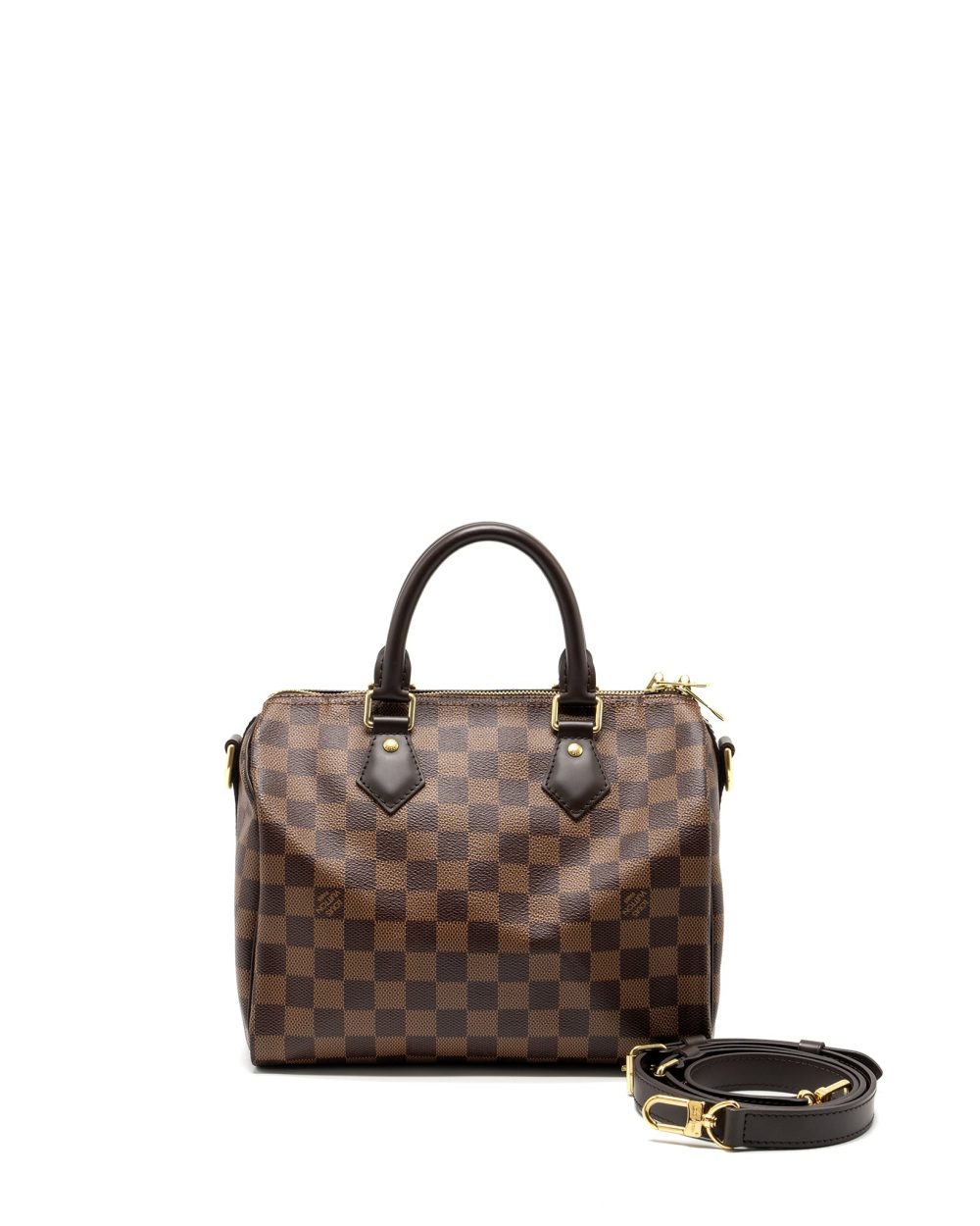 AAA Replica Louis Vuitton LV SPEEDY BANDOULIERE 25 DAMIER EBENE GHW