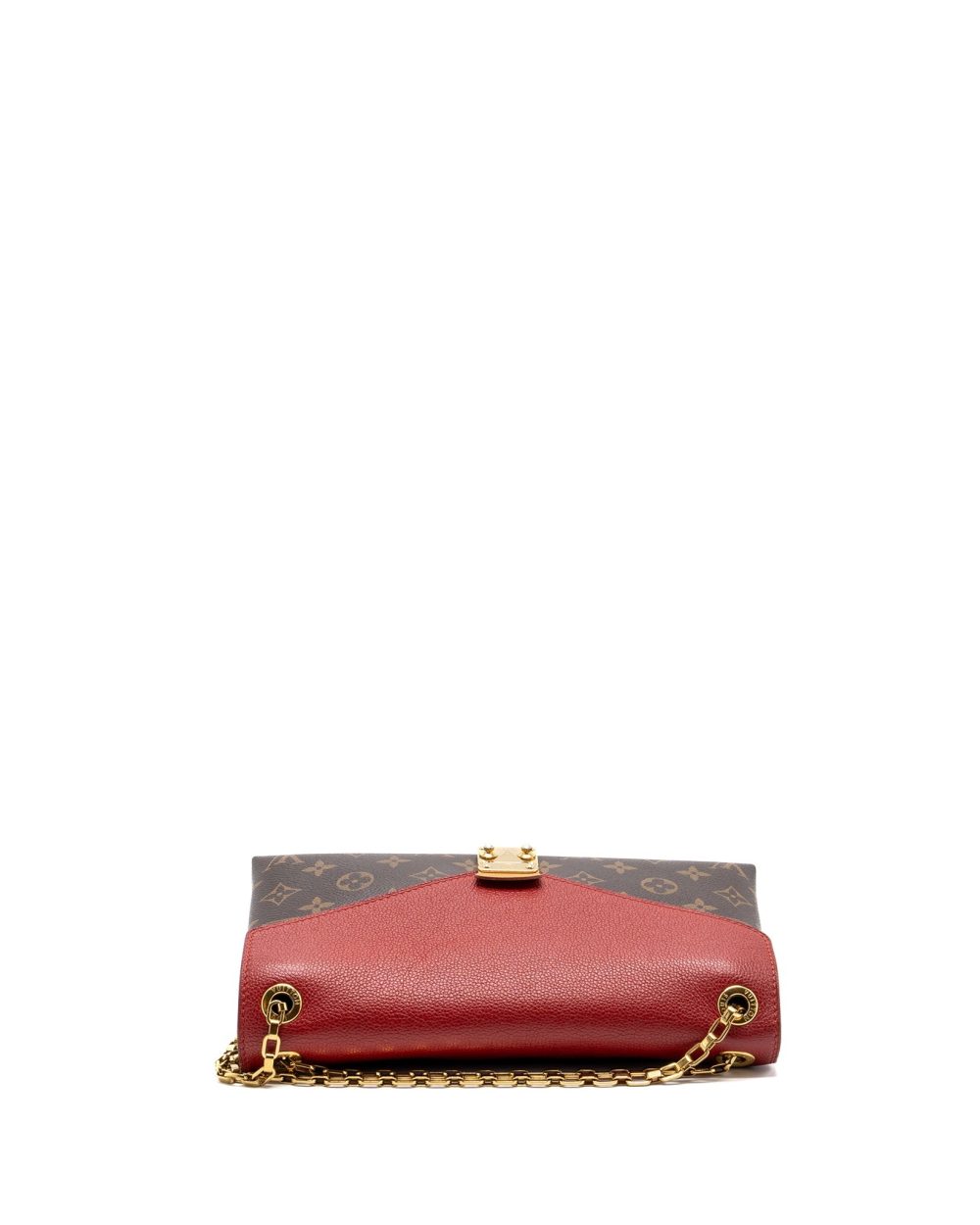 AAA Replica Louis Vuitton LV PALLAS CHAIN BAG MONOGRAM CANVAS / CALFSKIN RED GHW