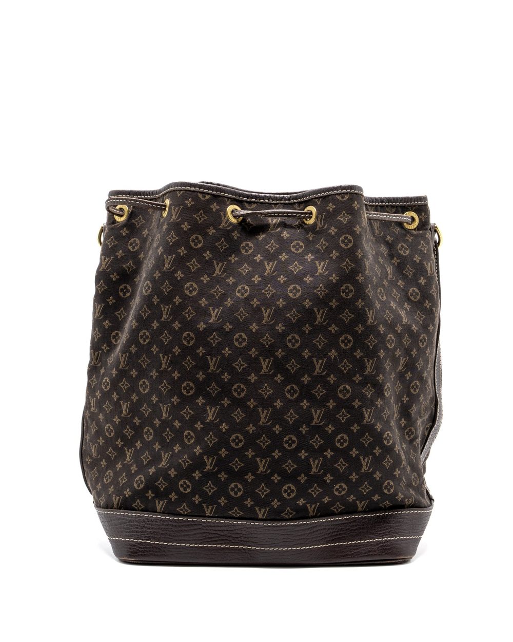 AAA Replica Louis Vuitton LV LIN NOE BAG FABRIC / LEATHER EBENE GHW