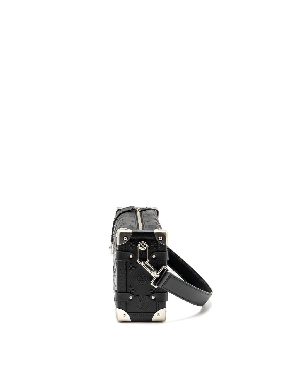 AAA Replica Louis Vuitton LV SIDE TRUNK MONOGRAM DEBOSSED CALFSKIN BLACK SHW