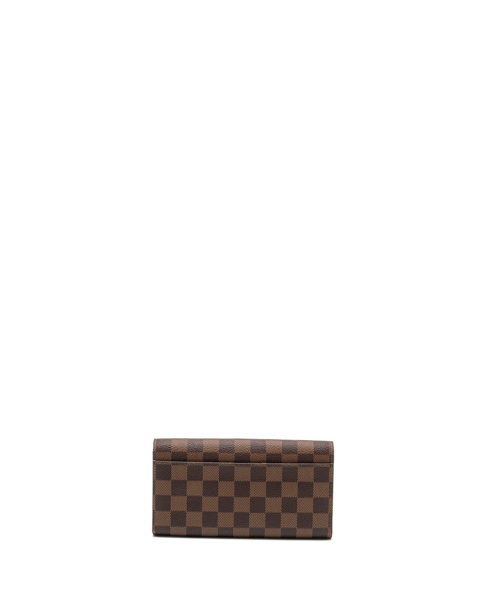 AAA Replica Louis Vuitton LV SARAH WALLET DAMIER EBENE / ROSE BALLERINE