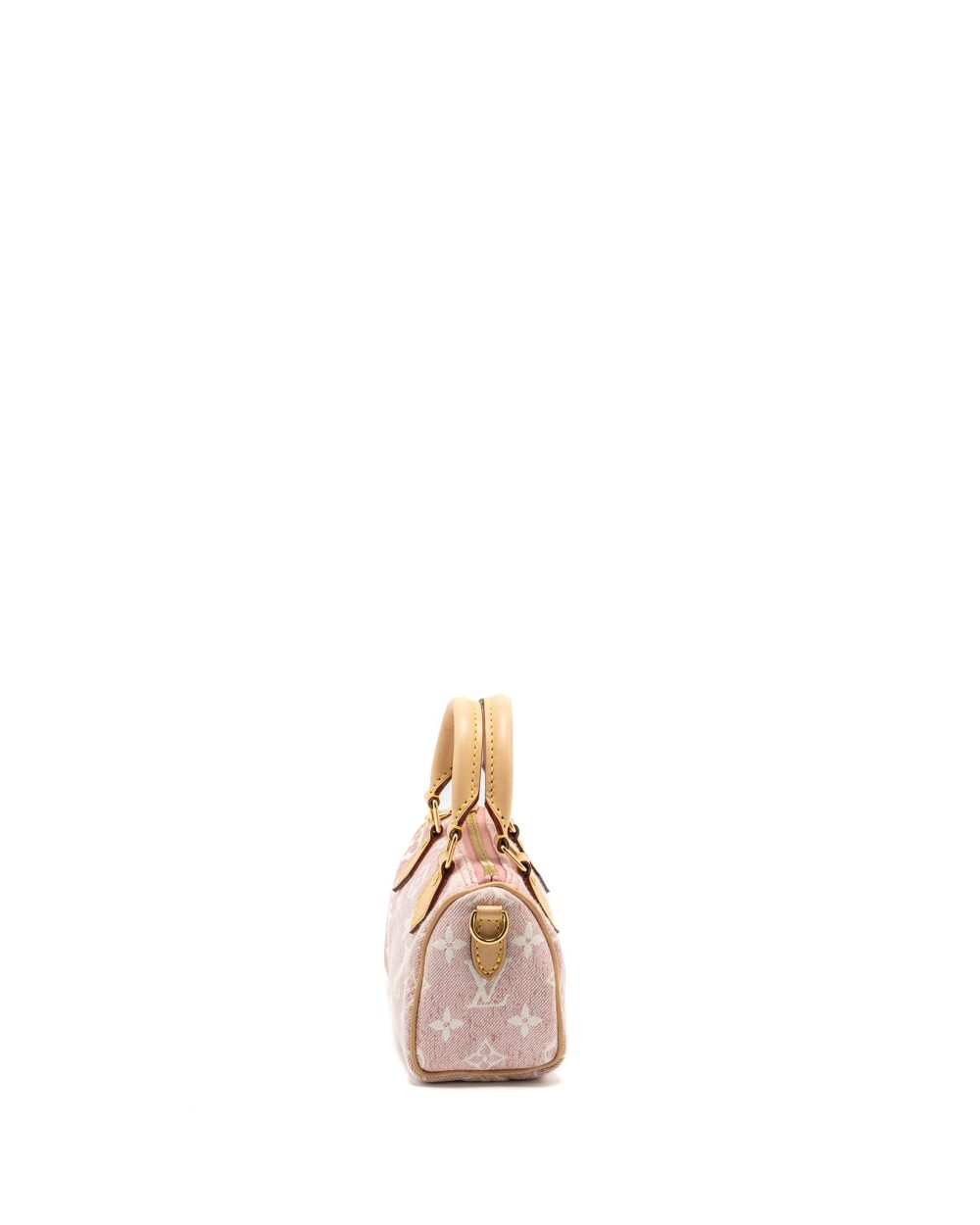 AAA Replica Louis Vuitton LV NANO SPEEDY MONOGRAM JACQUARD DENIM PINK GHW