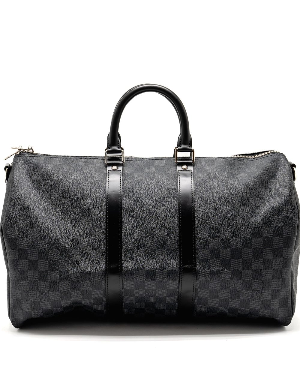AAA Replica Louis Vuitton LV KEEPALL BANDOULIERE 45 DAMIER GRAPHITE CANVAS BLACK SHW