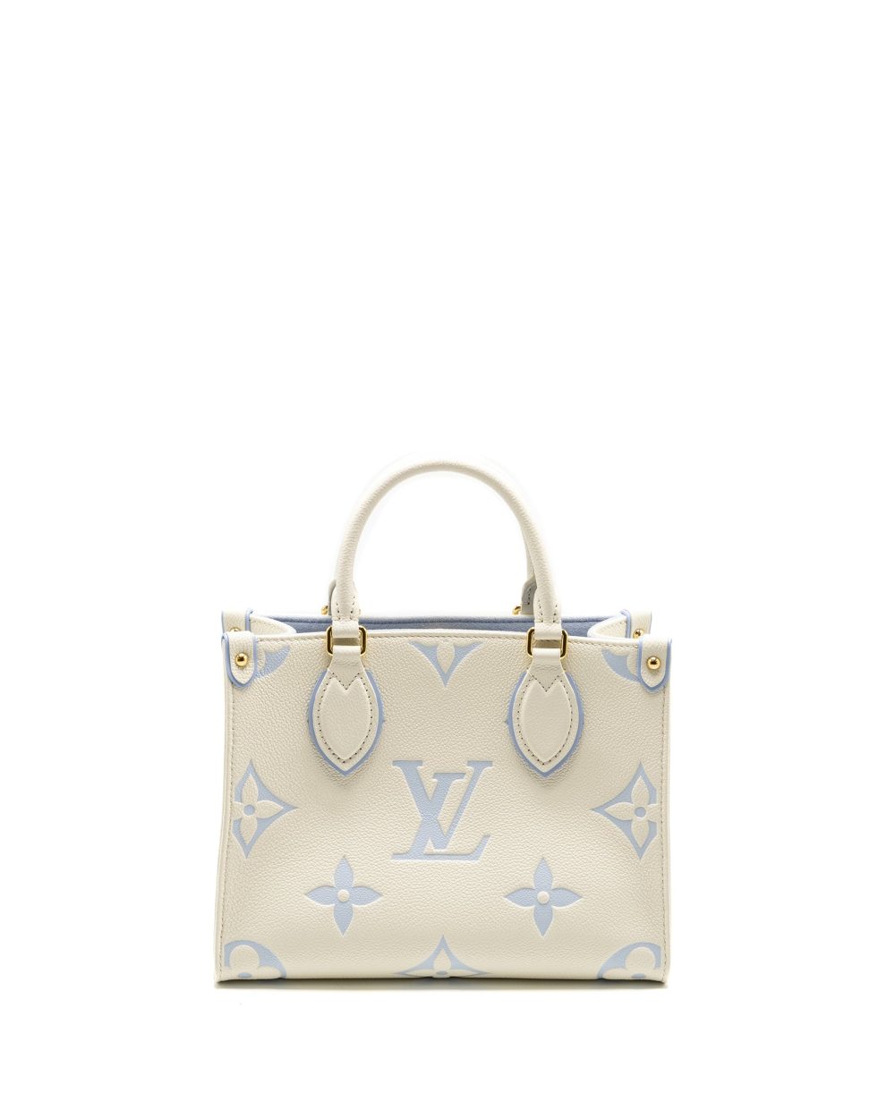 AAA Replica Louis Vuitton LV ONTHEGO PM BICOLOUR MONOGRAM EMPREINTE LATTE/CANDY BLUE GHW