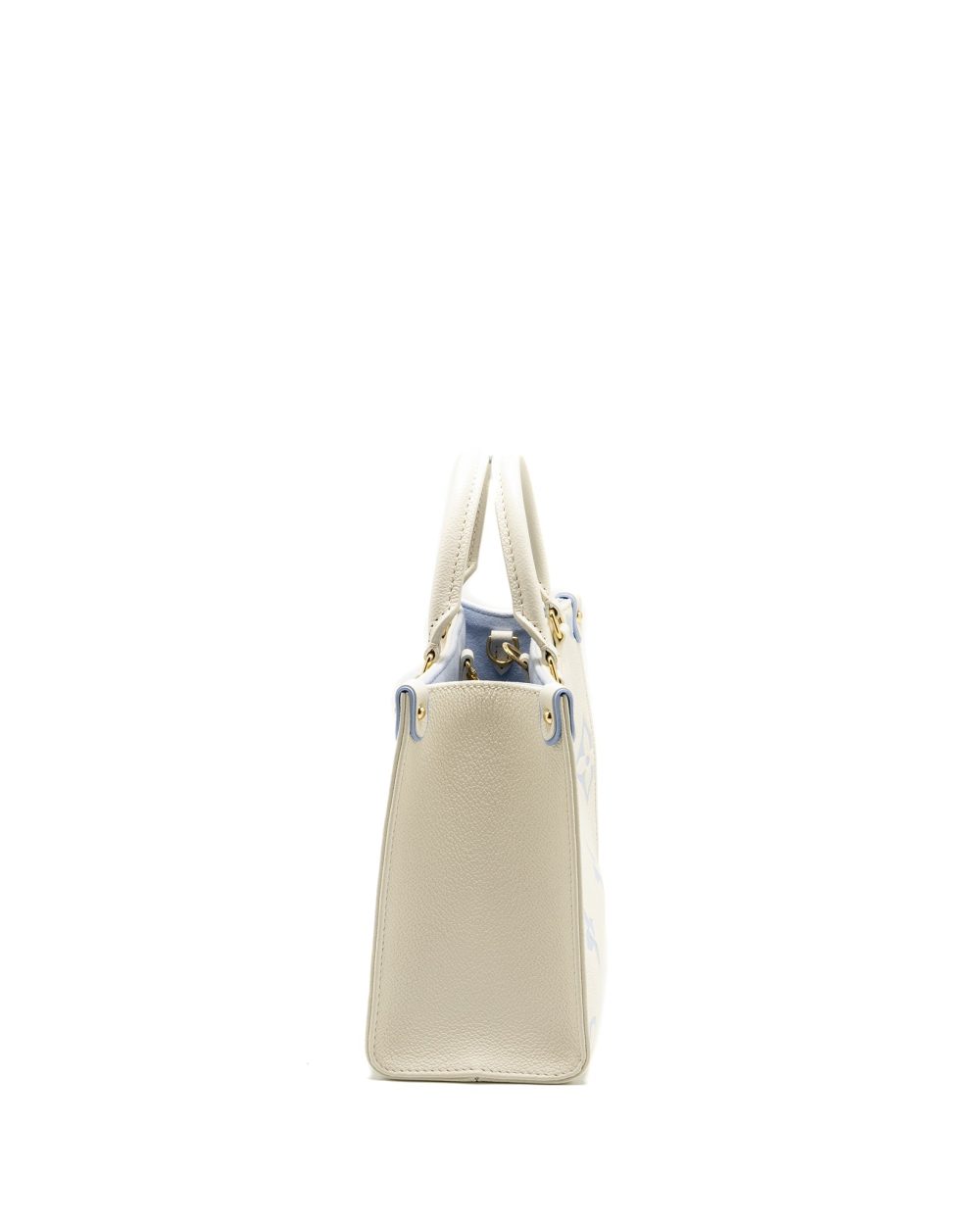 AAA Replica Louis Vuitton LV ONTHEGO PM BICOLOUR MONOGRAM EMPREINTE LATTE/CANDY BLUE GHW