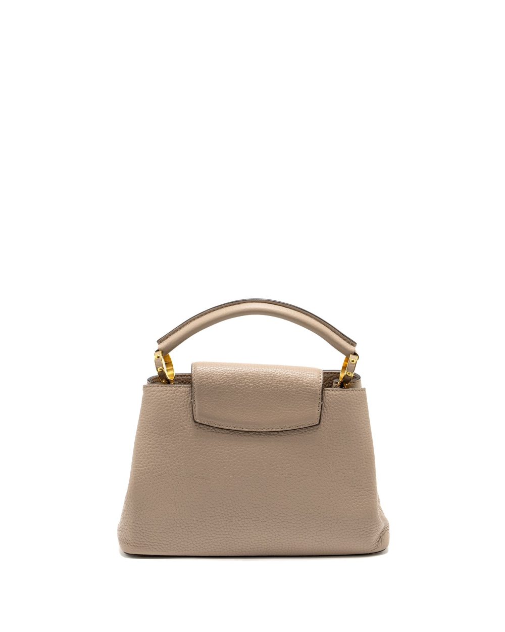 AAA Replica Louis Vuitton LV CAPUCINES BB TAURILLON LIGHT GREY GHW