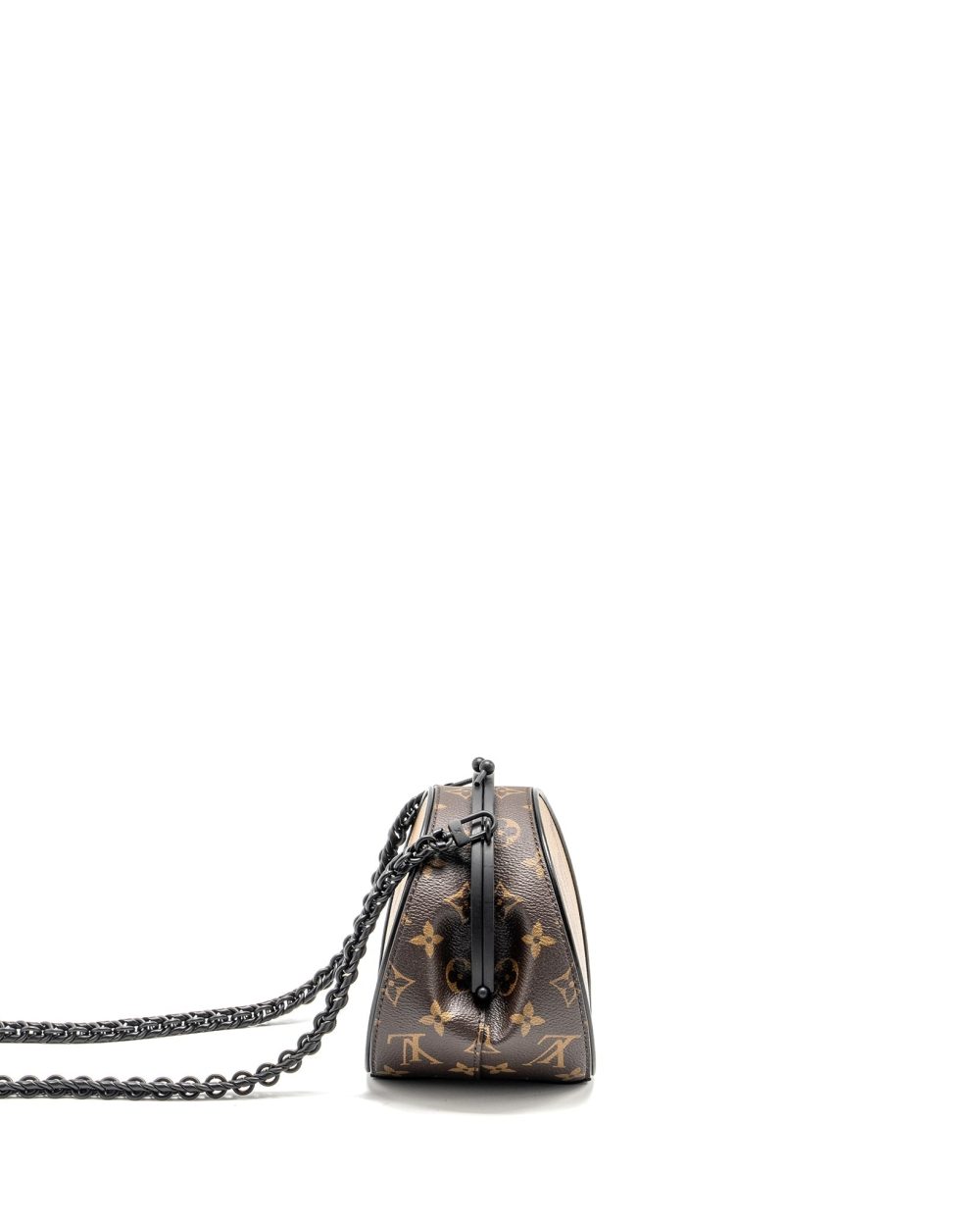 AAA Replica Louis Vuitton LV BOURSICOT CHAIN BAG REVERSE MONOGRAM CANVAS/LEATHER BLACK HARDWARE