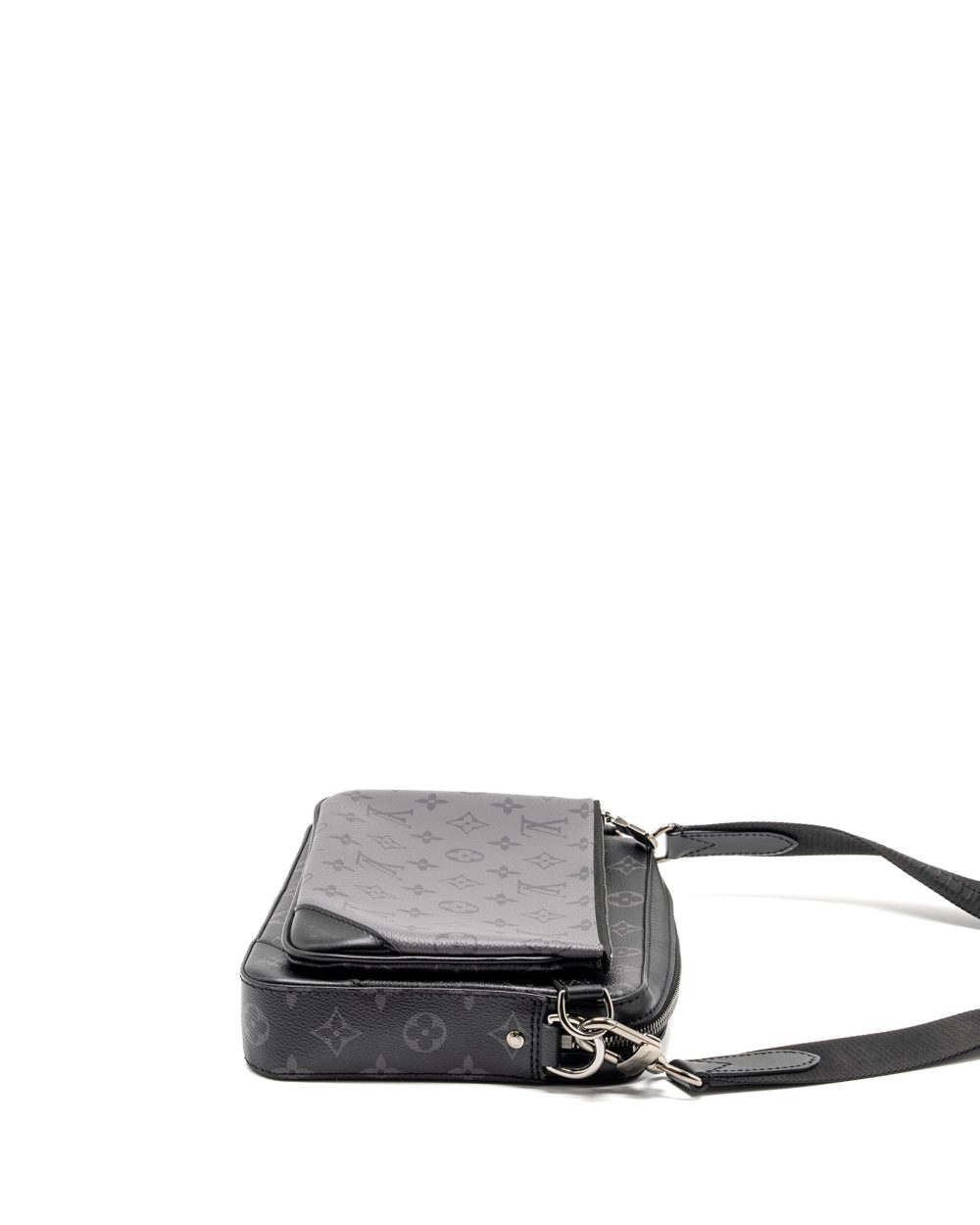 AAA Replica Louis Vuitton LV TRIO MESSANGER MONOGRAM ECLIPSE CANVAS BLACK/GREY WITH BLACK HARDWARE