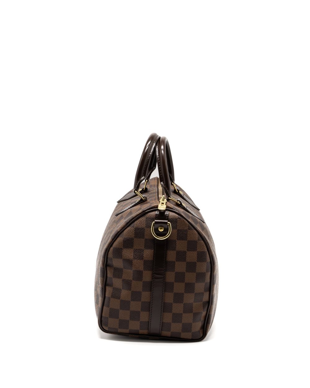 AAA Replica Louis Vuitton LV SPEEDY 30 BANDOULIERE DAMIER EBENE CANVAS GHW