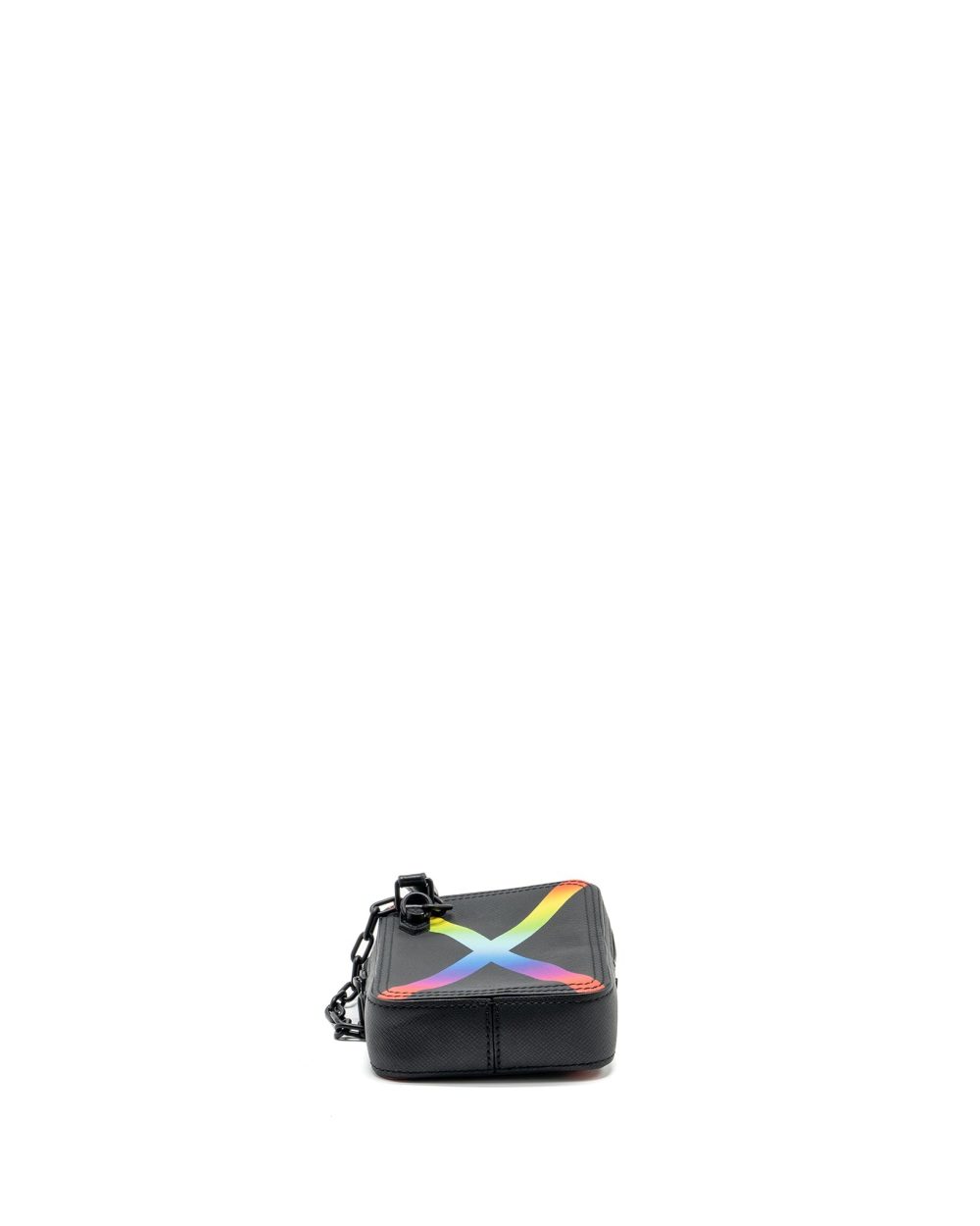 AAA Replica Louis Vuitton LV DANUBE MESSENGER BAG TAIGA BLACK/RAINBOW BLACK HARDWARE