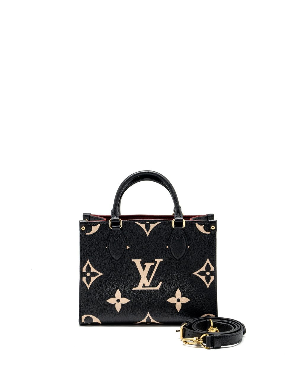 AAA Replica Louis Vuitton LV ONTHEGO PM BICOLOUR MONOGRAM EMPREINTE BLACK GHW