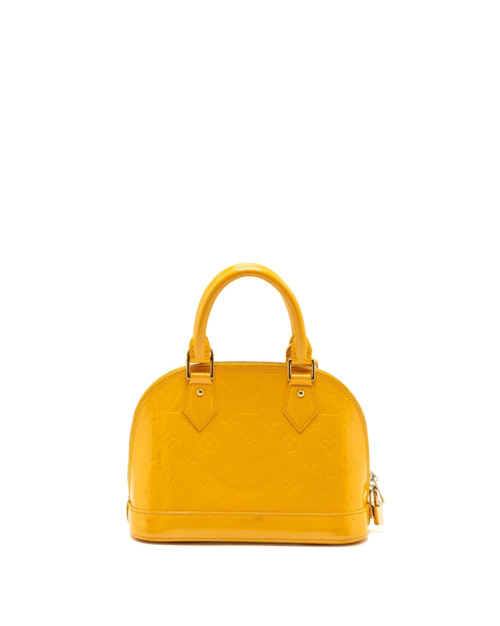 AAA Replica Louis Vuitton LV ALMA BB PATENT YELLOW LGHW