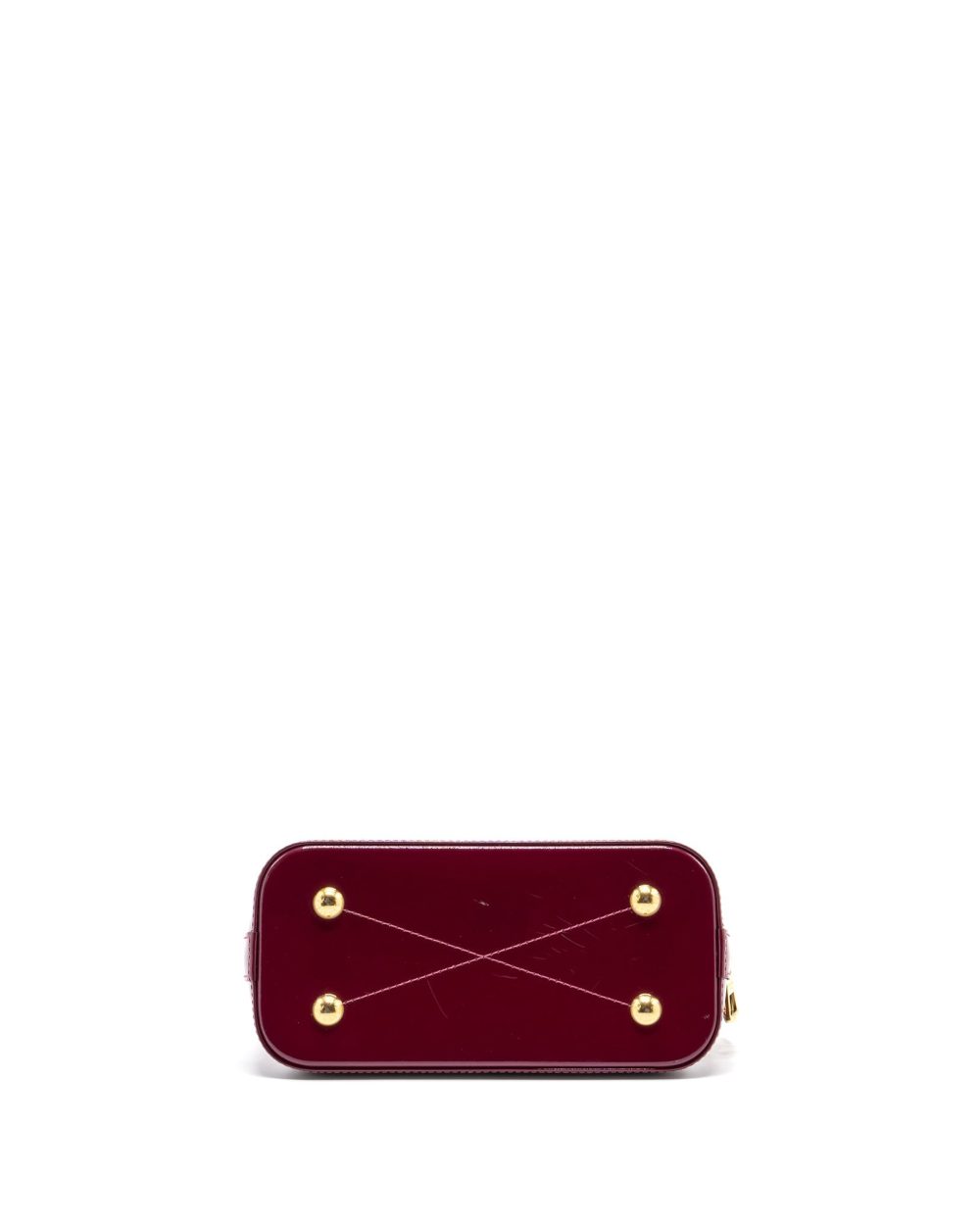 AAA Replica Louis Vuitton LV ALMA BB VERNI MIROIR PATENT DARK PINK GHW