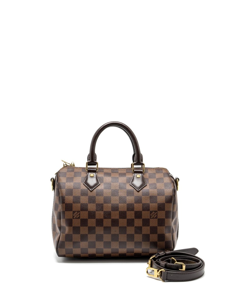 AAA Replica Louis Vuitton LV SPEEDY BANDOULIERE 25 DAMIER EBENE GHW