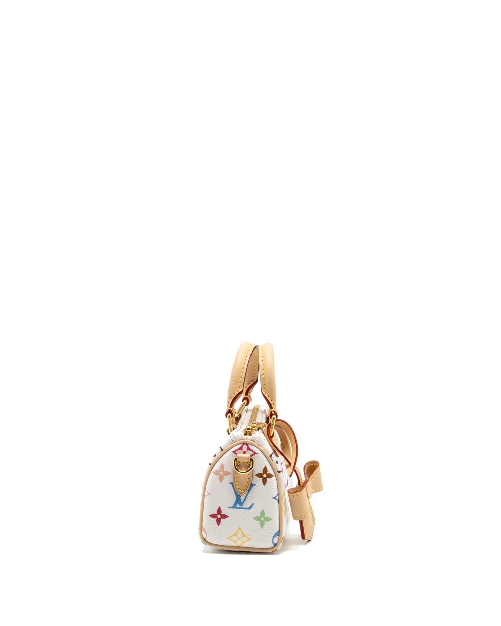 AAA Replica Louis Vuitton LV TAKASHI MURAKAMI NANO SPEEDY MULTICOLOURED MONOGRAM CANVAS WHITE GHW