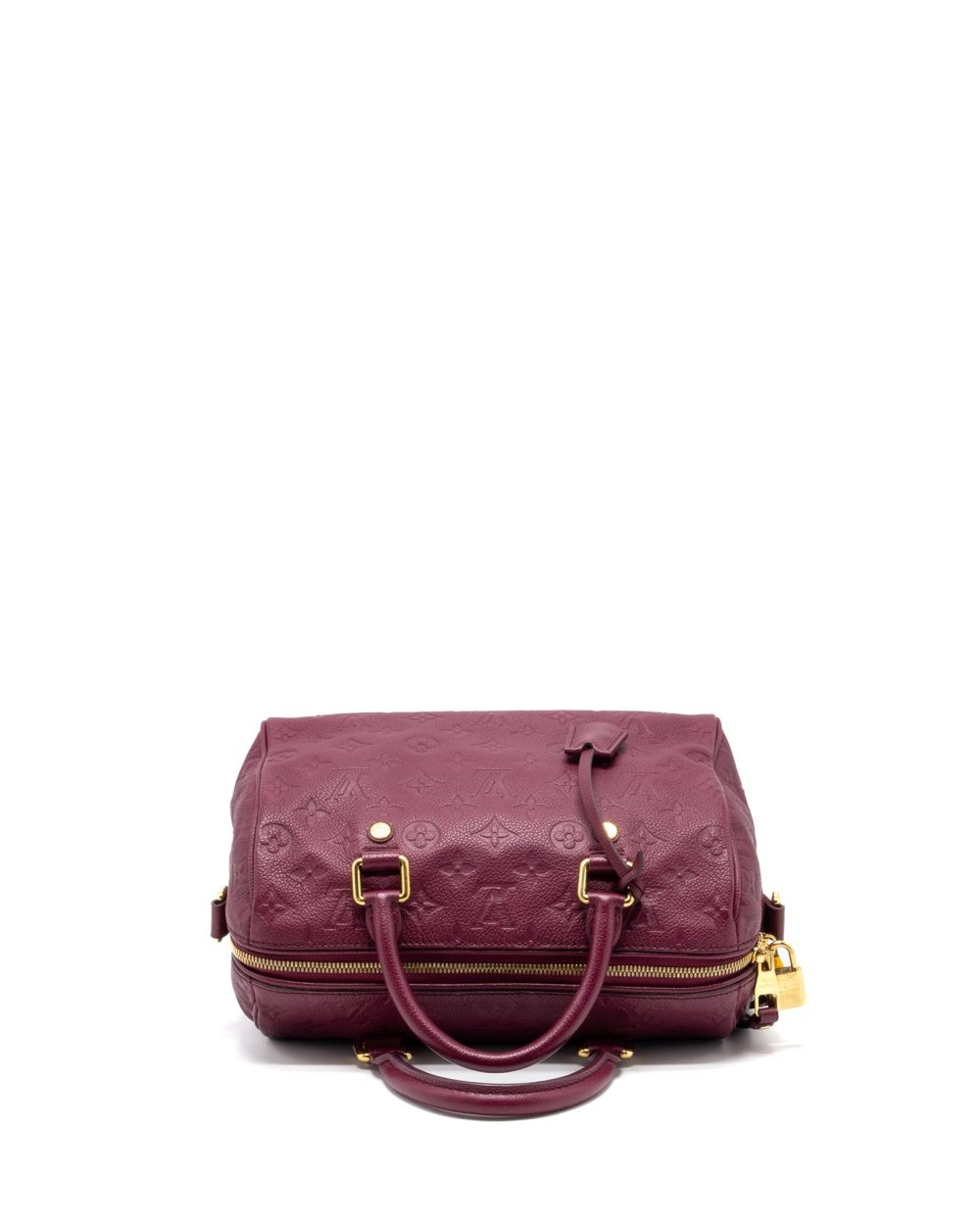 AAA Replica Louis Vuitton LV SPEEDY 25 BANDOULIERE MONOGRAM EMPREINTE PURPLE GHW