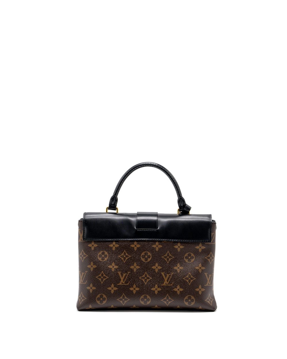 AAA Replica Louis Vuitton LV TOP HANDLE FLAP BAG MONOGRAM CANVAS / CALFSKIN BLACK GHW