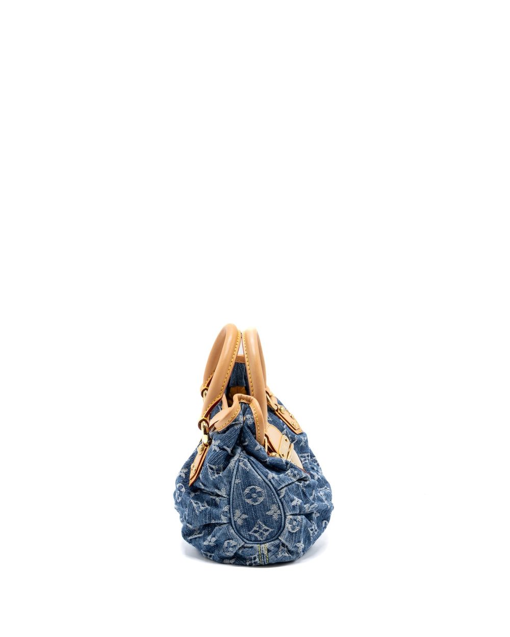 AAA Replica Louis Vuitton LV VINTAGE MINI HANDLE BAG DENIM BLUE GHW