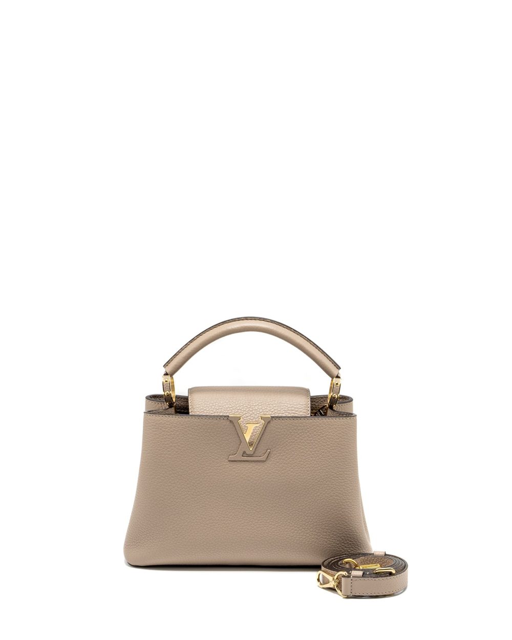 AAA Replica Louis Vuitton LV CAPUCINES BB TAURILLON GALET GHW