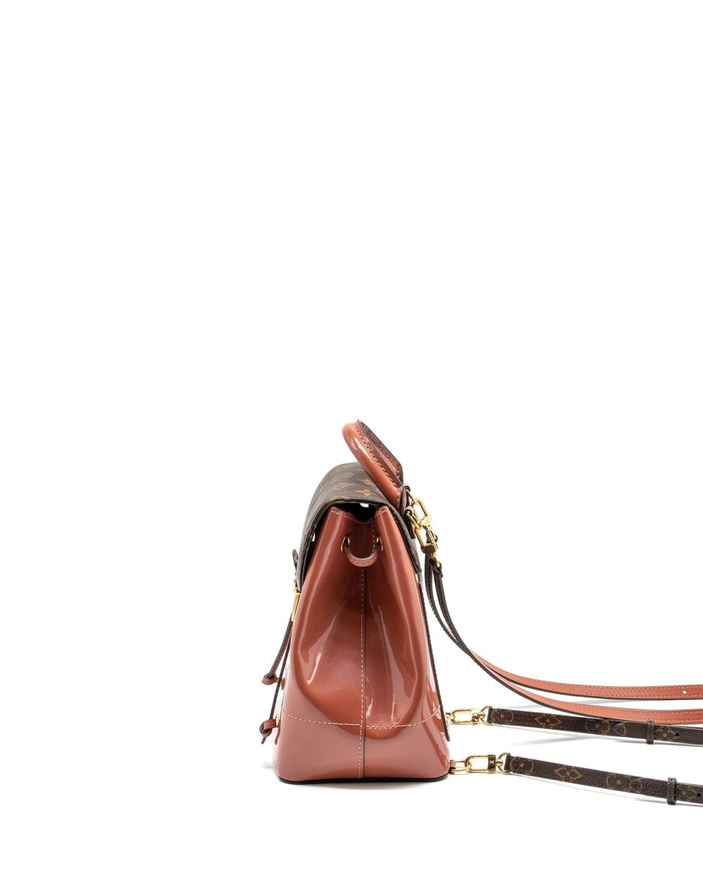 AAA Replica Louis Vuitton LV HOT SPRINGS BACKPACK PATENT / MONOGRAM CANVAS PINK GHW