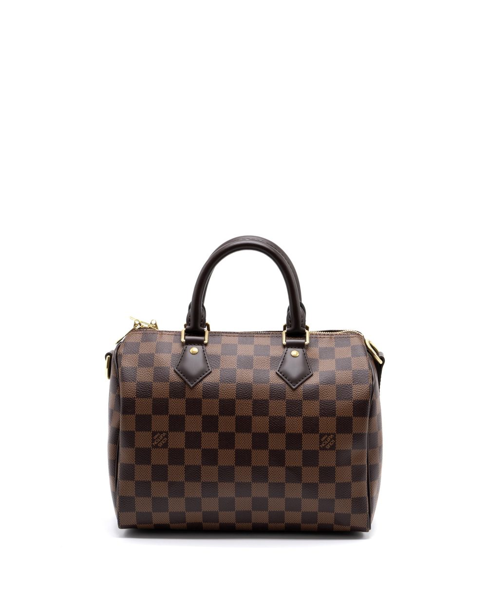 AAA Replica Louis Vuitton LV SPEEDY BANDOULIERE 25 DAMIER EBENE CANVAS GHW(NEW VERSION)