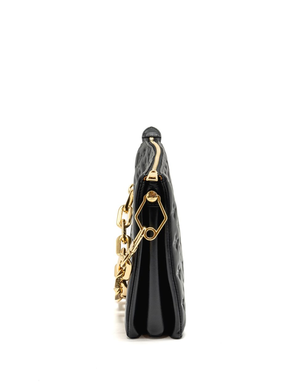 AAA Replica Louis Vuitton LV COUSSIN MM MONOGRAM-EMBOSSED PUFFY LAMBSKIN BLACK GHW