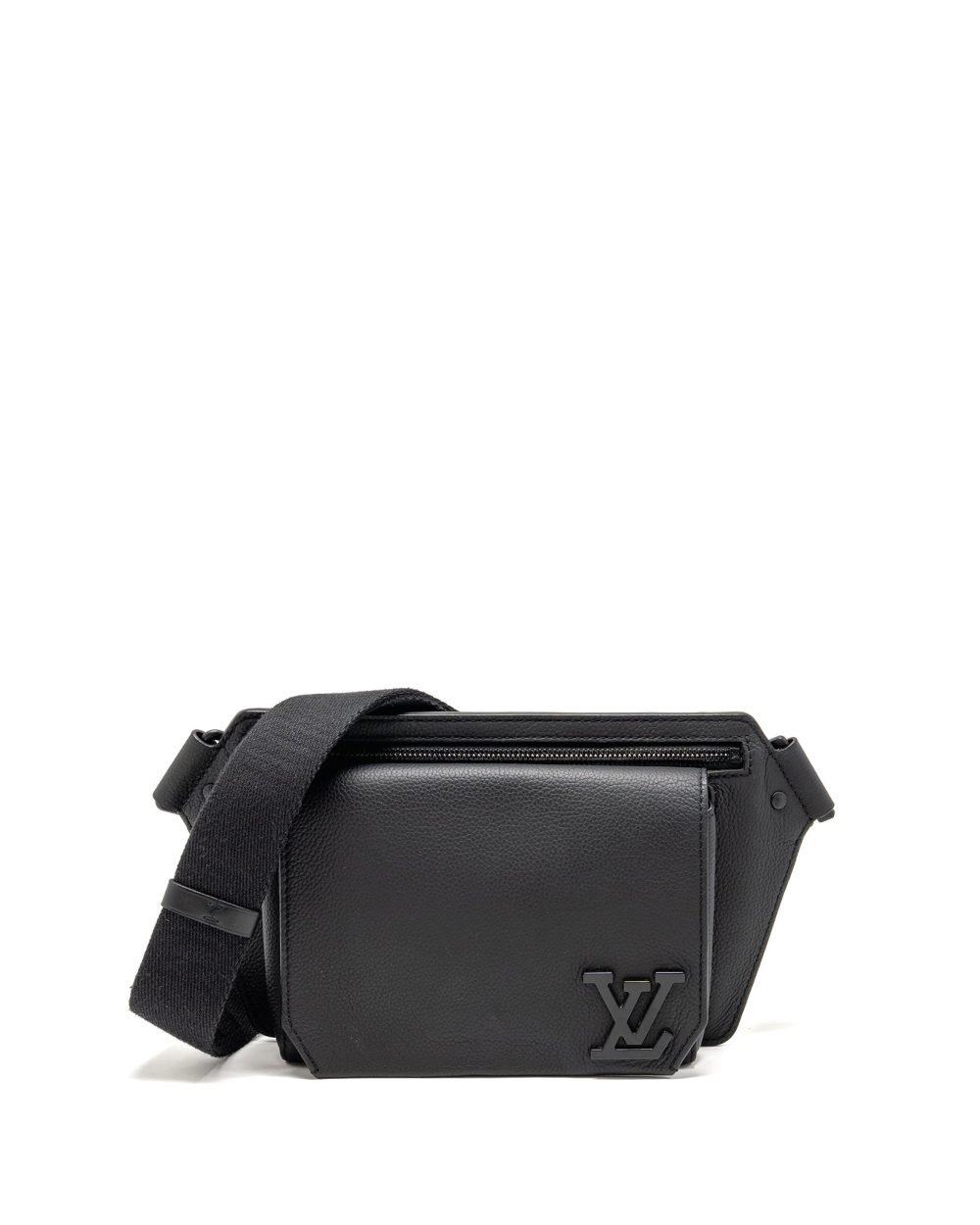 AAA Replica Louis Vuitton LV AEROGRAM TAKEOFF SLING BLACK GRAINED CALFSKIN BLACK HARDWARE