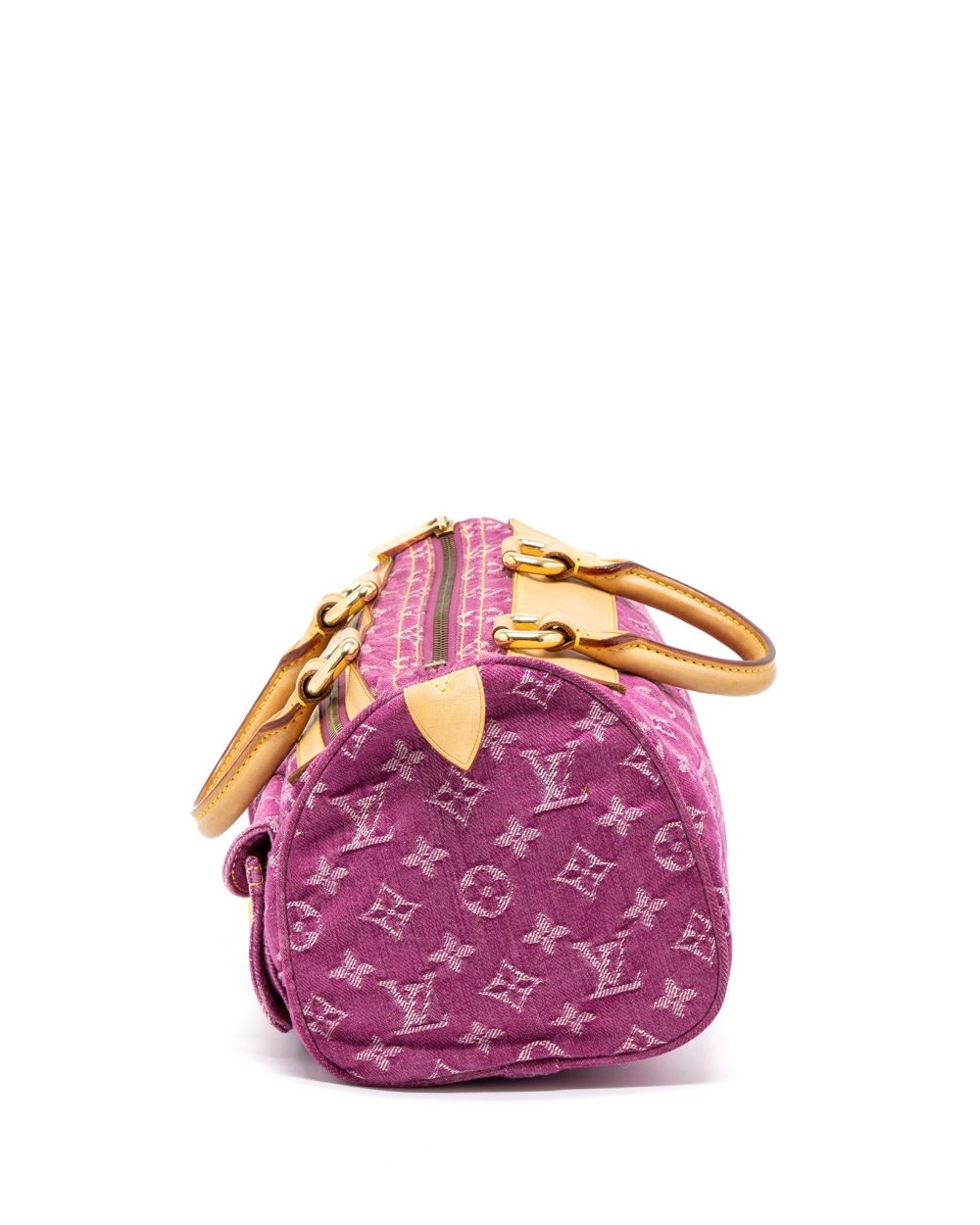AAA Replica Louis Vuitton LV VINTAGE NEO SPEEDY MONOGRAM DENIM PINK GHW
