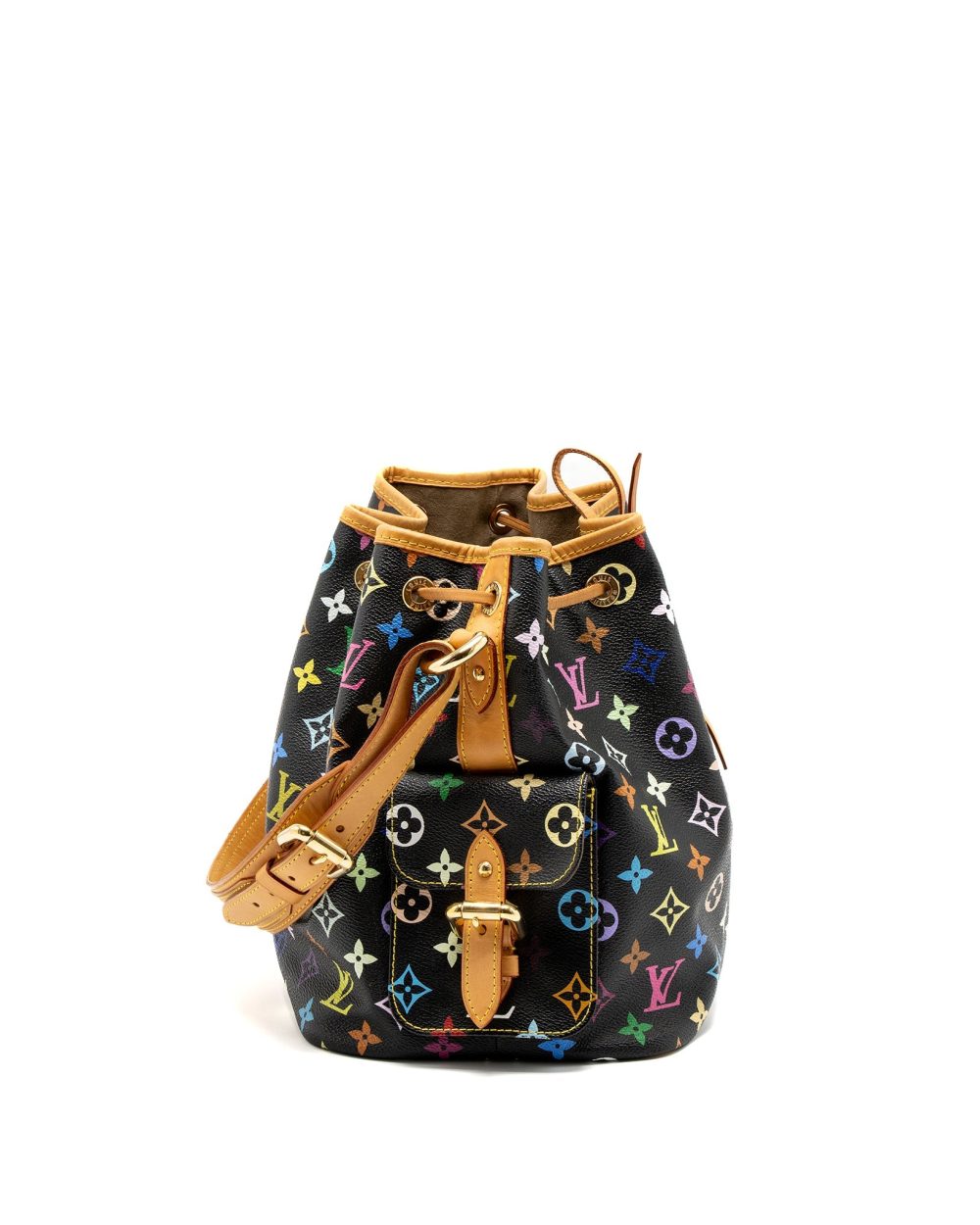 AAA Replica Louis Vuitton LV PETIT NOE MONOGRAM CANVAS BLACK/MULTICOLOUR GHW