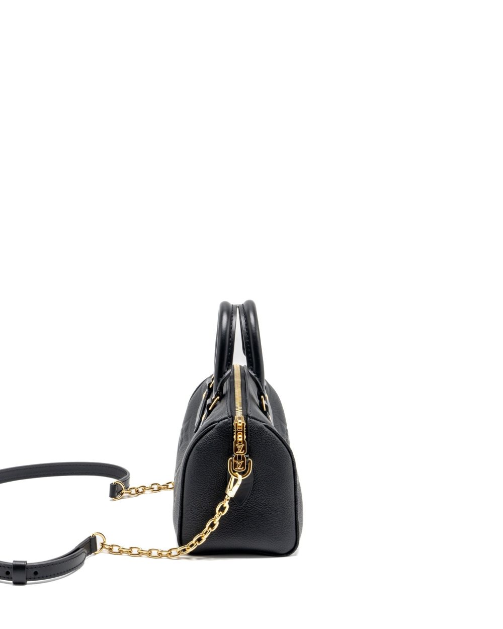 AAA Replica Louis Vuitton LV SPEEDY 20 BANDOULIERE MONOGRAM EMPREINTE BLACK GHW