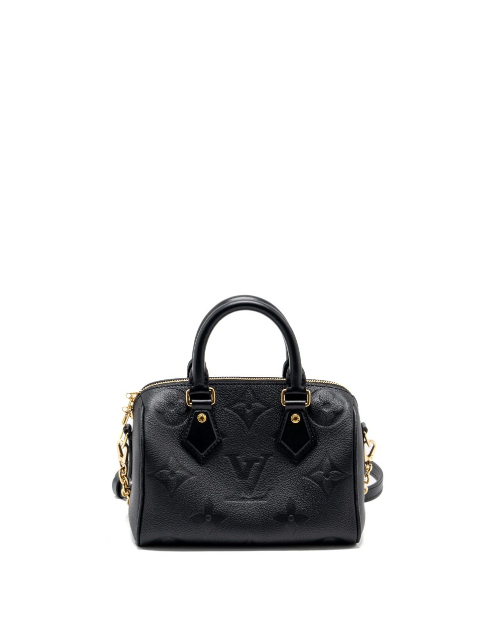 AAA Replica Louis Vuitton LV SPEEDY 20 BANDOULIERE MONOGRAM EMPREINTE BLACK GHW