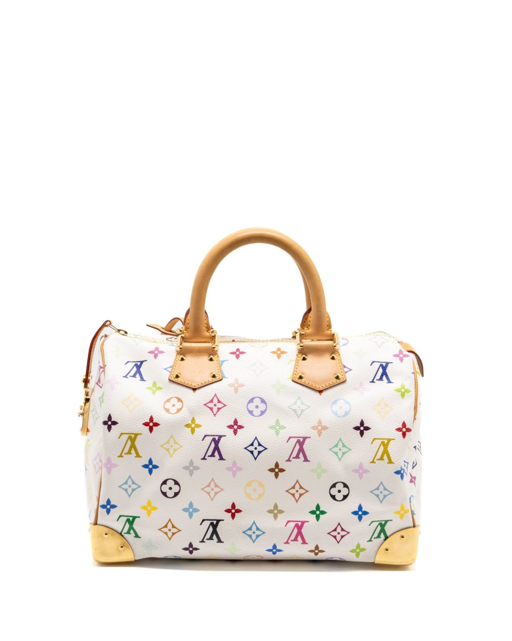 AAA Replica Louis Vuitton LV SPEEDY 30 MONOGRAM CANVAS WHITE MULTICOLOUR GHW