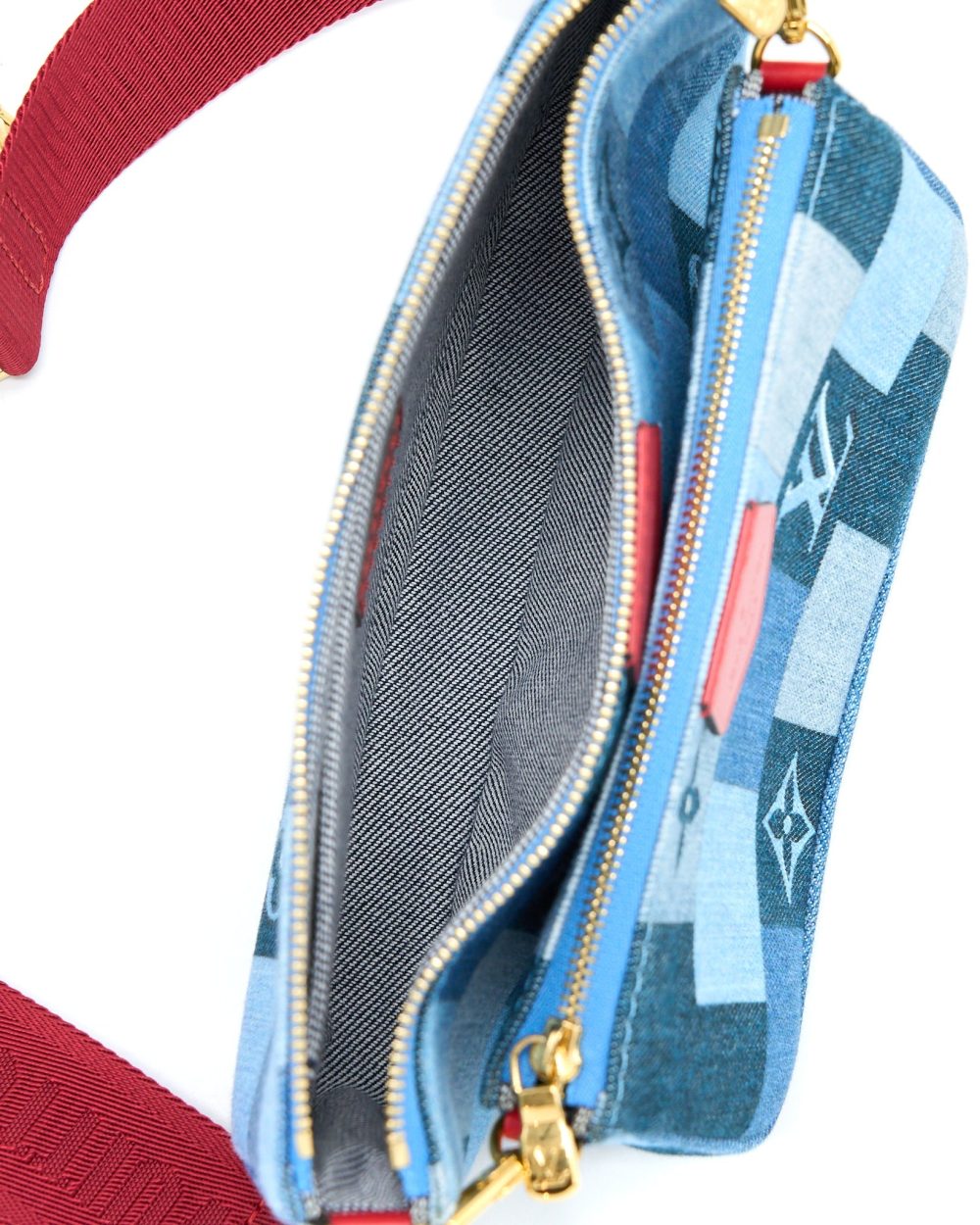 AAA Replica Louis Vuitton LV PATCHWORK MULTI-POCHETTE ACCESSOIRES BAG MONOGRAM DENIM GHW