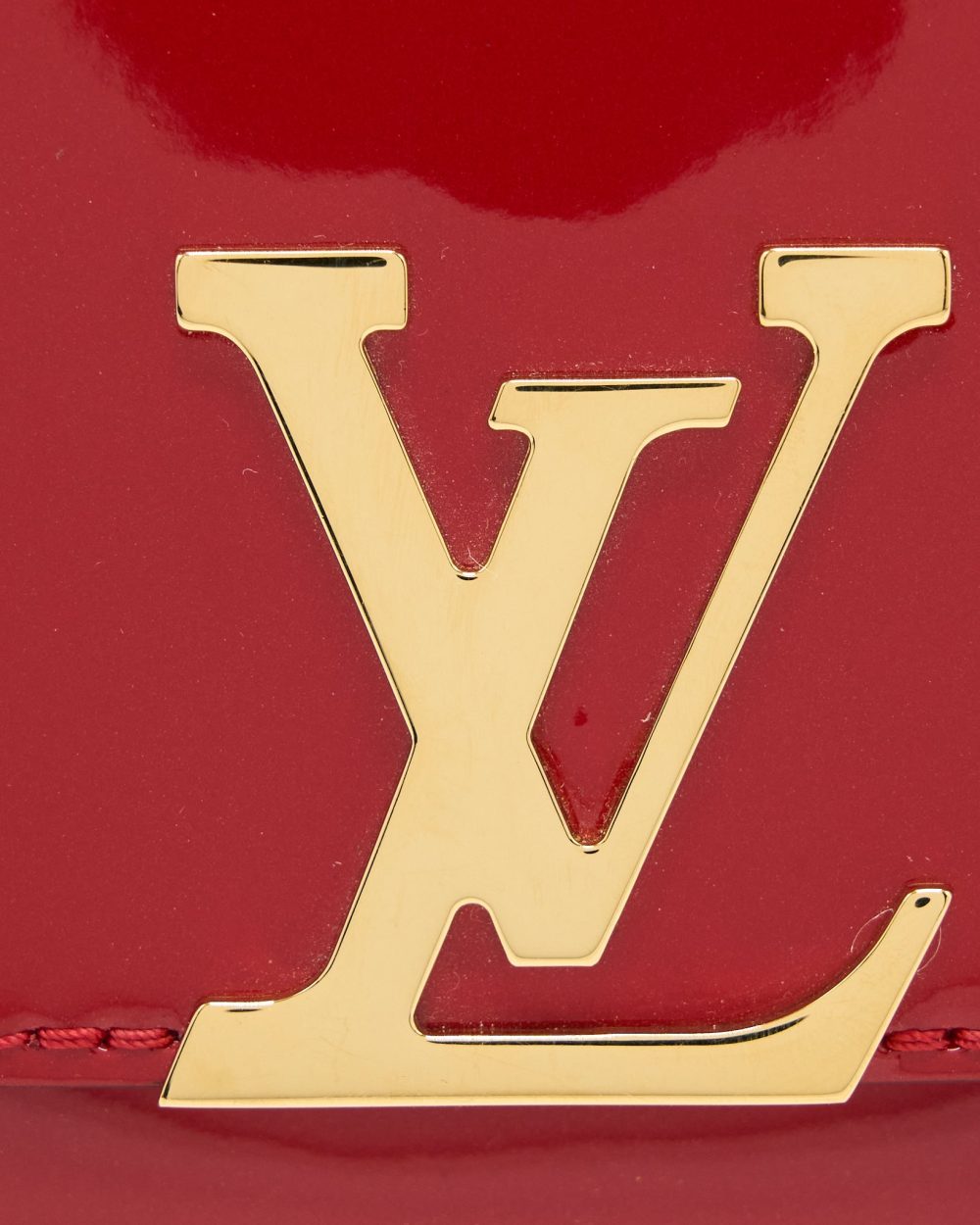 AAA Replica Louis Vuitton LV LOUIS CHAIN BAG PATENT RED GHW