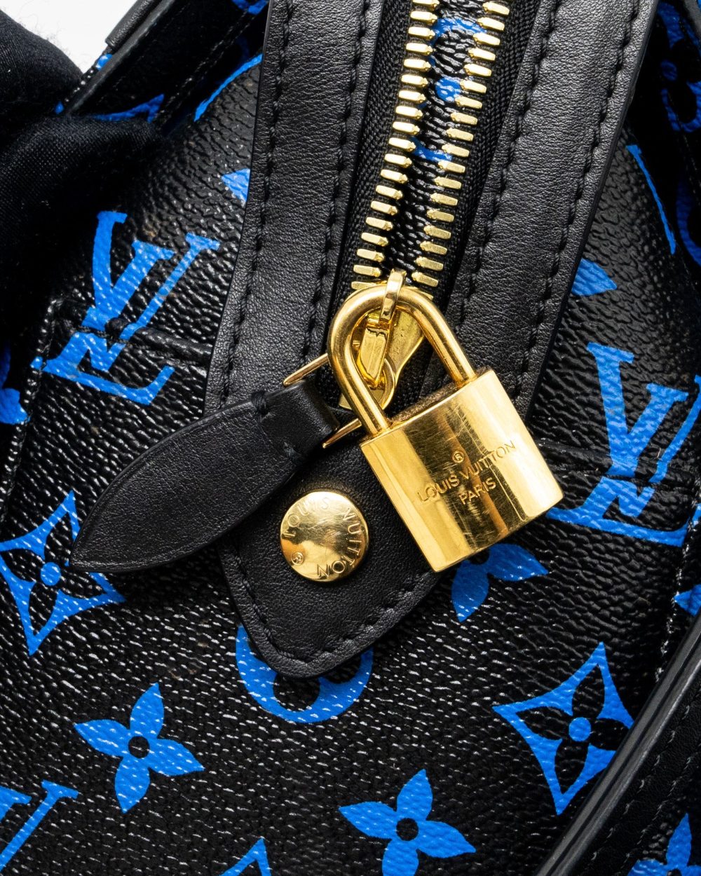 AAA Replica Louis Vuitton LV SPEEDY AMAZON COLOURED MONOGRAM CANVAS BLUE/BLACK GHW