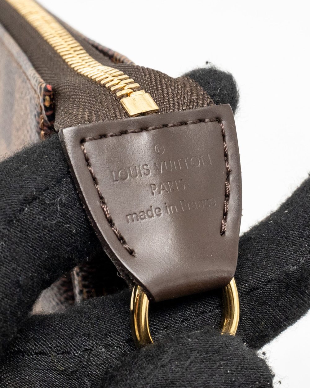 AAA Replica Louis Vuitton LV MINI POCHETTE ACCESSORIES DAMIER EBENE CANVAS GHW