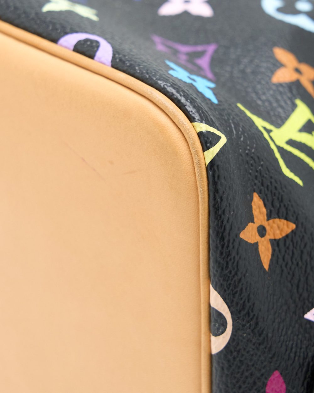 AAA Replica Louis Vuitton LV PETIT NOE BLACK MONOGRAM MULTICOLOUR GHW