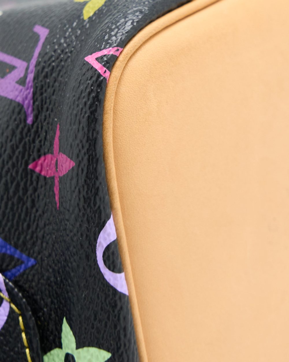 AAA Replica Louis Vuitton LV PETIT NOE BLACK MONOGRAM MULTICOLOUR GHW