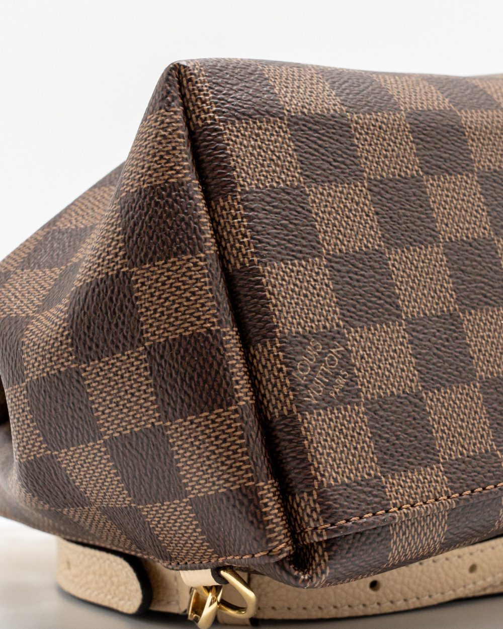 AAA Replica Louis Vuitton LV CLAPTON BACKPACK DAMIER EBENE CANVAS/LEATHER LIGHT PINK GHW