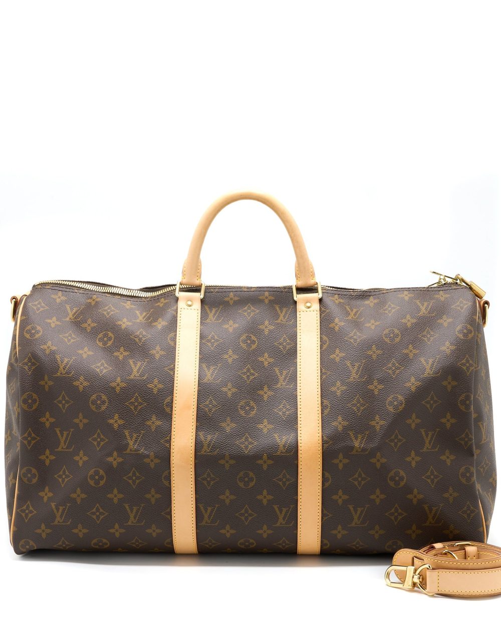 AAA Replica Louis Vuitton LV KEEPALL BANDOULIERE 50 MONOGRAM CANVAS GHW