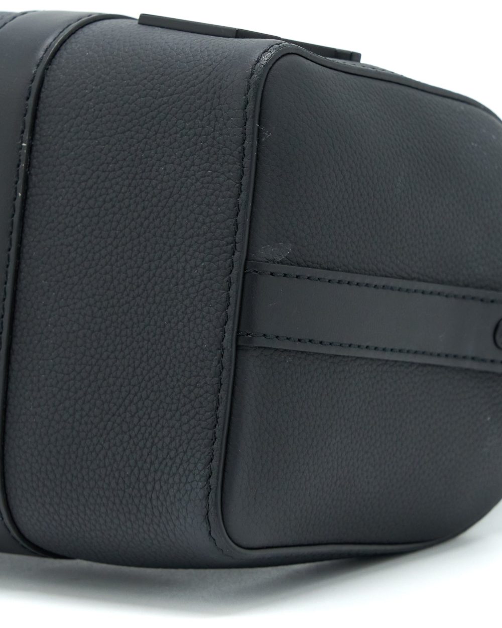 AAA Replica Louis Vuitton LV CITY KEEPALL GRAINED CALFSKIN BLACK WITH BLACK HARDWARE (NEW VERSION)