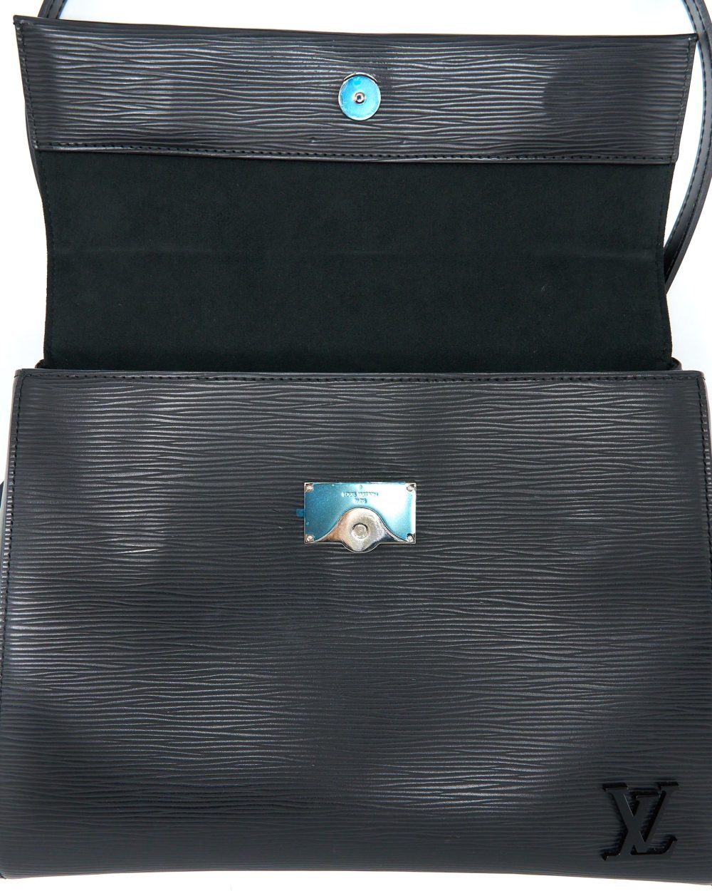 AAA Replica Louis Vuitton LV CLUNY MM EPI BLACK SHW WITH INITIAL S.S