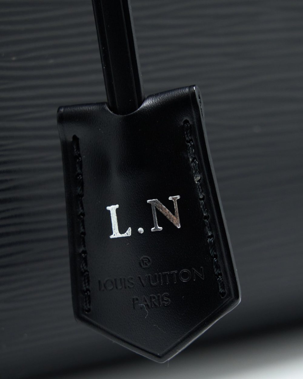 AAA Replica Louis Vuitton LV CLUNY MM EPI BLACK SHW WITH INITIAL S.S